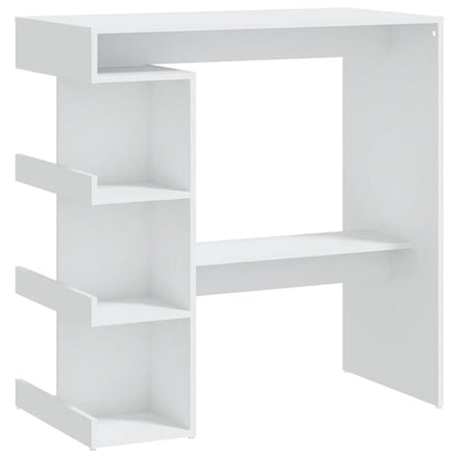 Barbord med oppbevaring hvit 100x50x101,5 cm konstruert tre