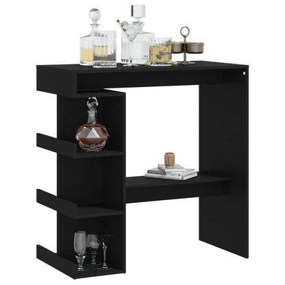 Barbord med oppbevaring svart 100x50x101,5 cm konstruert tre