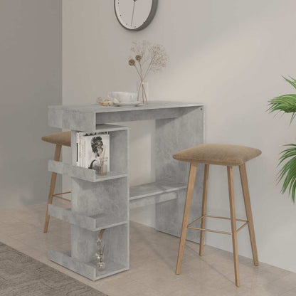 Barbord med oppbevaring betonggrå 100x50x101,5cm konstruert tre