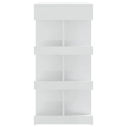Barbord med oppbevaringsstativ høyglans hvit 100x50x101,5 cm
