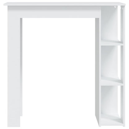 Barbord med hylle hvit 102x50x103,5 cm konstruert tre