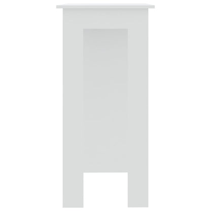Barbord med hylle hvit 102x50x103,5 cm konstruert tre