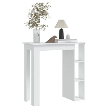Barbord med hylle hvit 102x50x103,5 cm konstruert tre