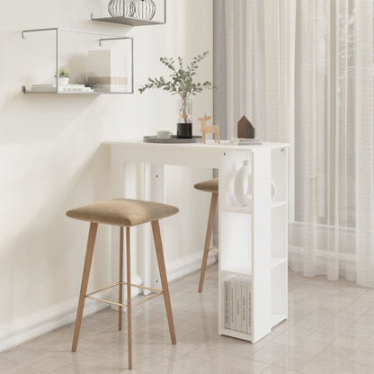 Barbord med hylle hvit 102x50x103,5 cm konstruert tre