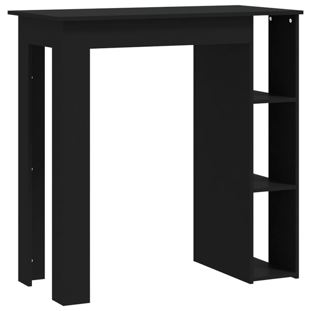 Barbord med hylle svart 102x50x103,5 cm konstruert tre