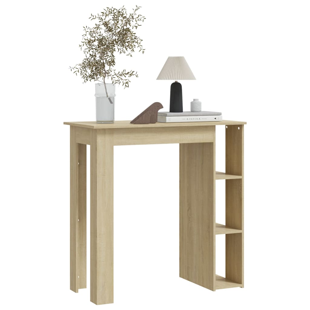 Barbord med hylle sonoma eik 102x50x103,5 cm konstruert tre