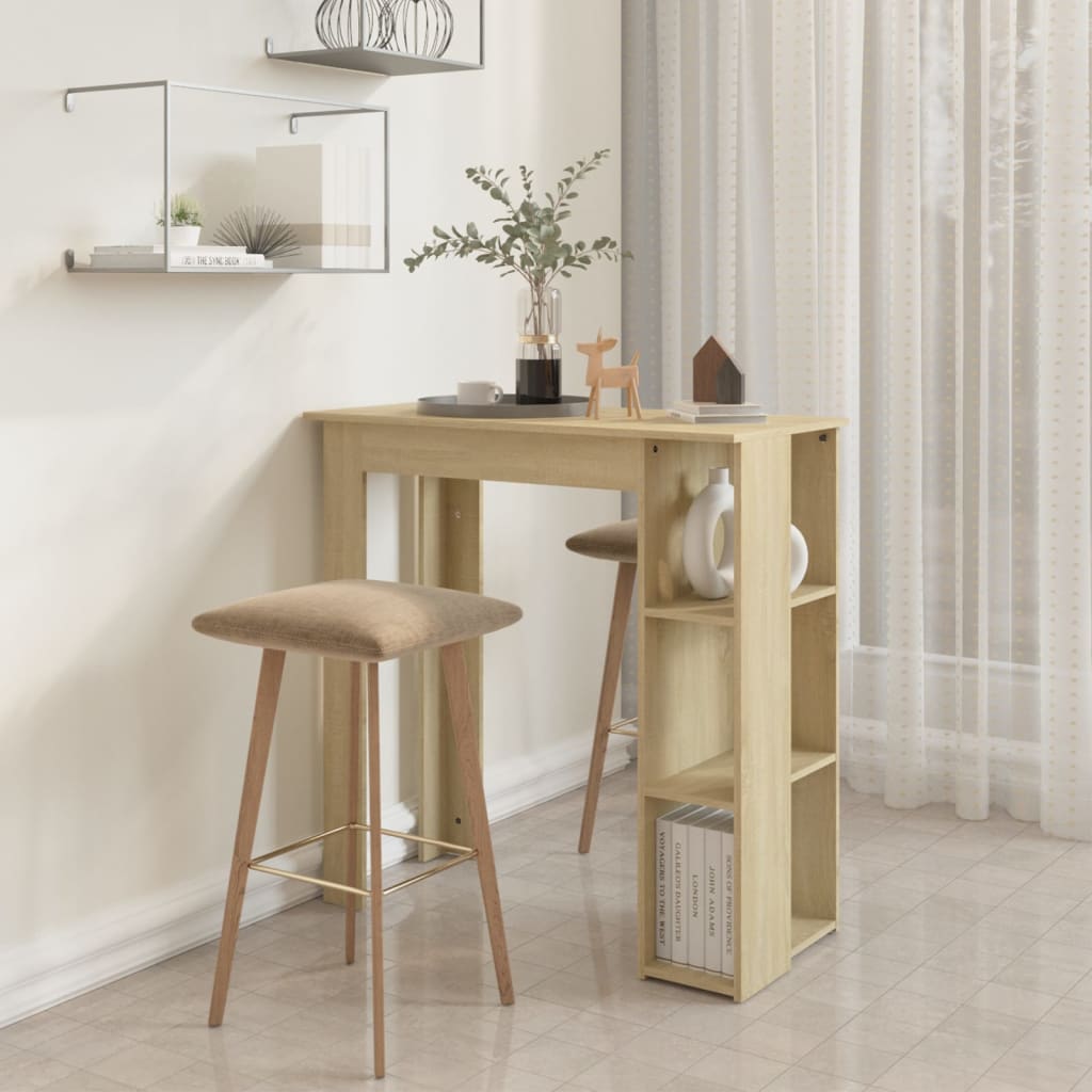 Barbord med hylle sonoma eik 102x50x103,5 cm konstruert tre