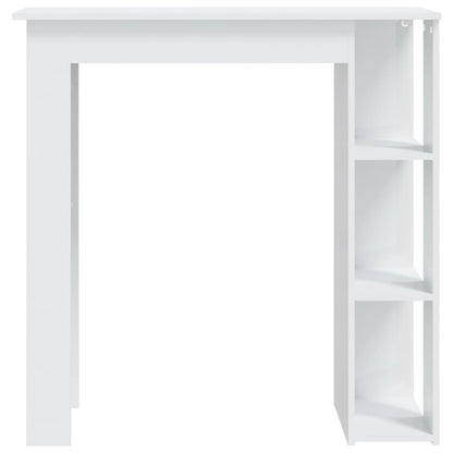 Barbord med hylle høyglans hvit 102x50x103,5 cm konstruert tre