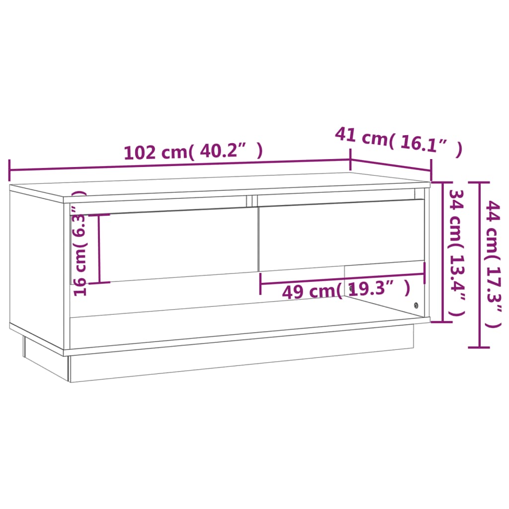 TV-Møbel Sonoma Eik TV-benk 102x41x44 cm