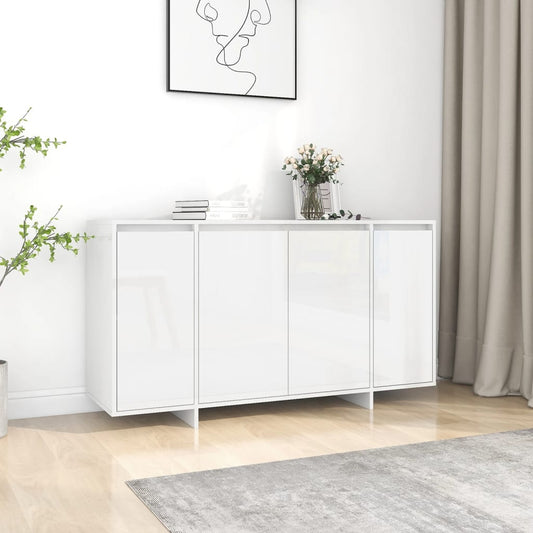 Skjenk Høyglans Hvit 135x41x75 cm