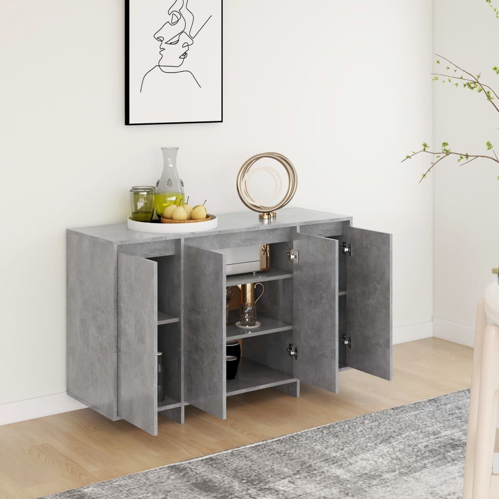 Kommode Betonggrå 120x41x75 cm