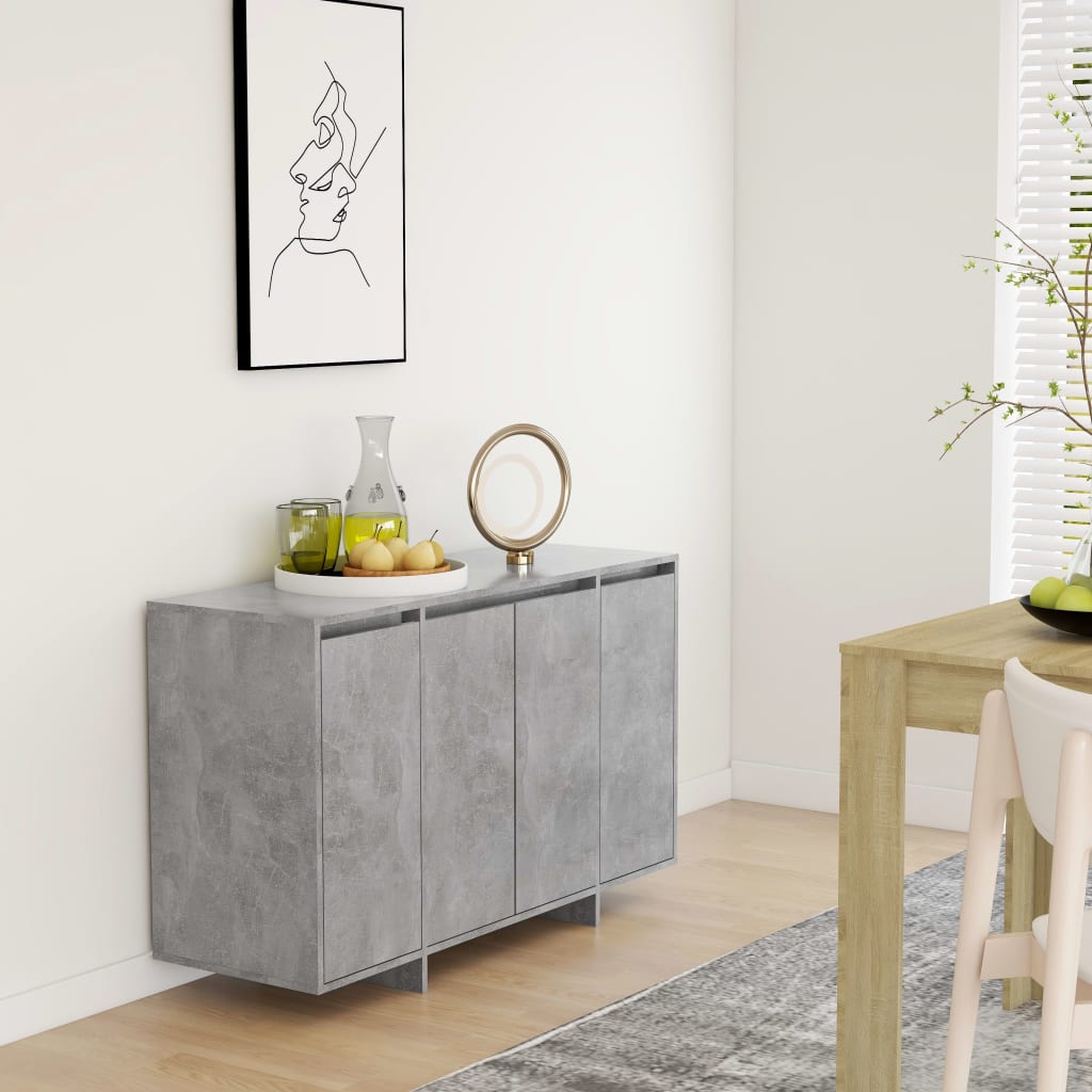 Kommode Betonggrå 120x41x75 cm