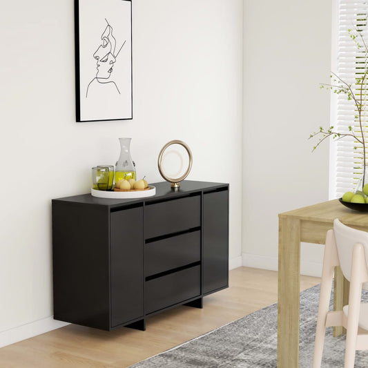 Skjenk Svart med 3 skuffer 120x41x75 cm