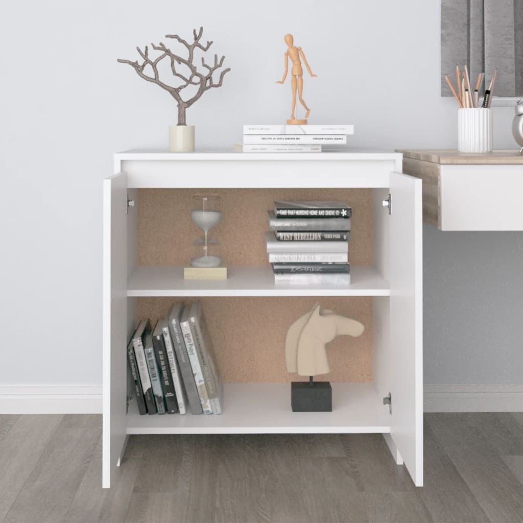 Skjenk hvit 70x41x75 cm konstruert tre