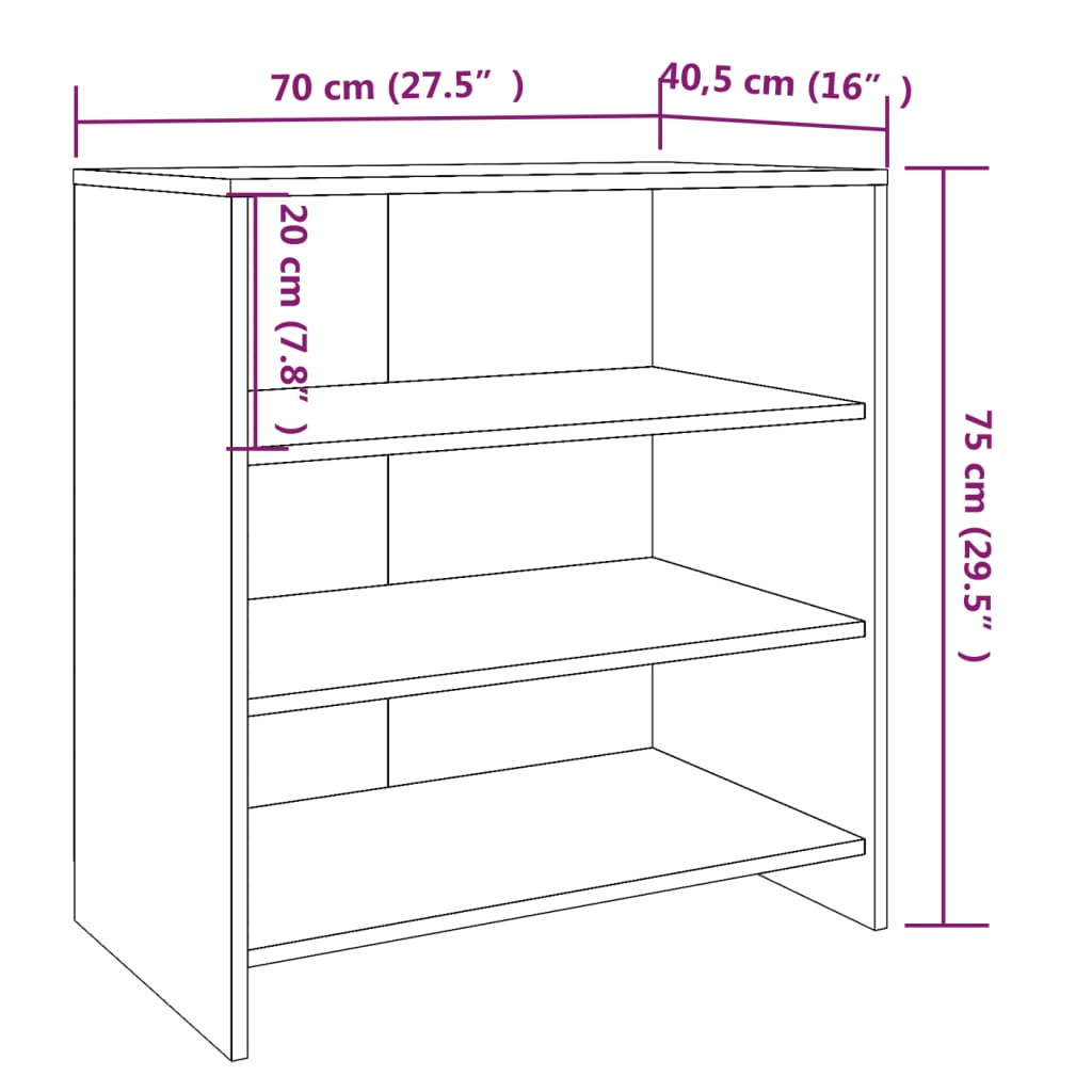 Skjenk Sonoma Eik 70x40,5x75 cm