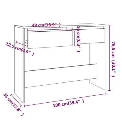 Avlastningsbord Konsollbord Sonoma Eik 100x35x76,5 cm