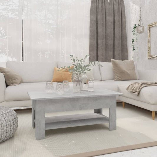 Salongbord Sofabord Betonggrå 102x55x42 cm