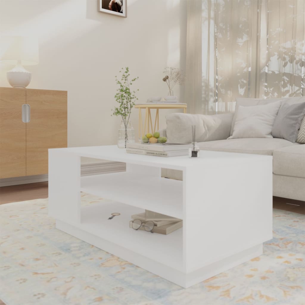 Salongbord Sofabord Hvit 102x55x43 cm