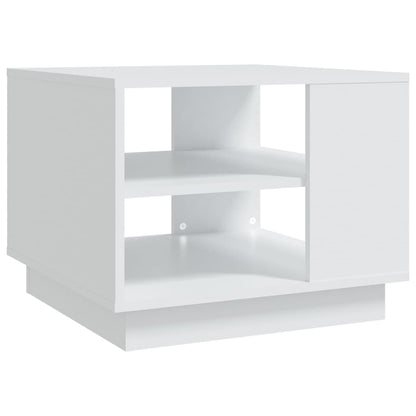 Salongbord hvit 55x55x43 cm konstruert tre