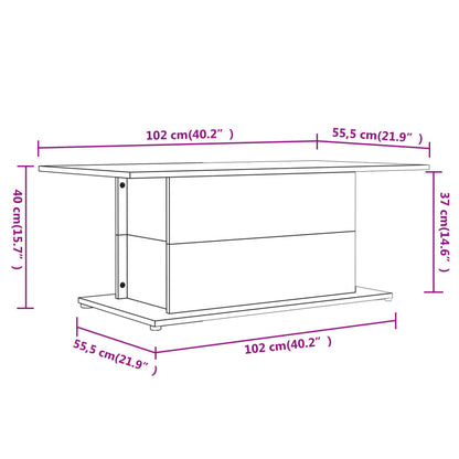 Salongbord Sofabord Betonggrå 102x55,5x40 cm