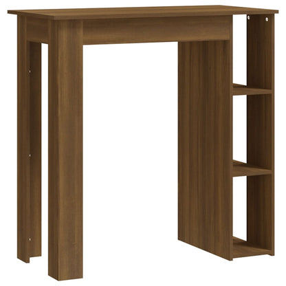 Barbord med hylle brun eik 102x50x103,5 cm konstruert tre