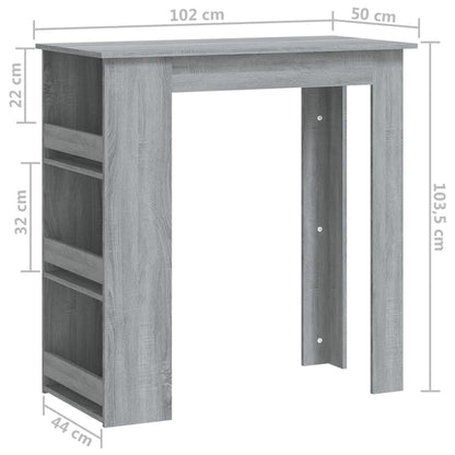 Barbord med stativ grå sonoma 102x50x103,5 cm konstruert tre