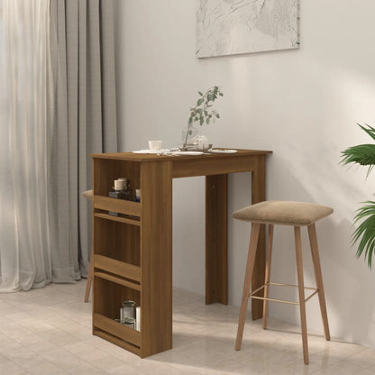 Barbord med oppbevaring brun eik 102x50x103,5 cm konstruert tre