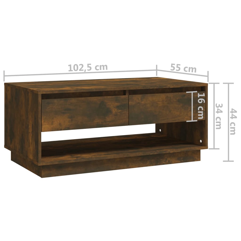 Salongbord Sofabord Røkt Eik 102,5x55x44 cm