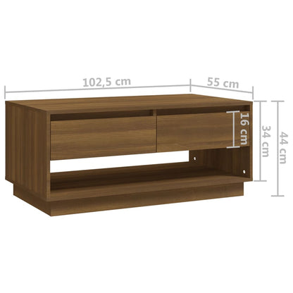 Salongbord Sofabord Brun Eik 102,5x55x44 cm