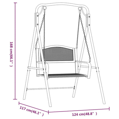 Hagebenk Metall Hengebenk 124 cm svart stål