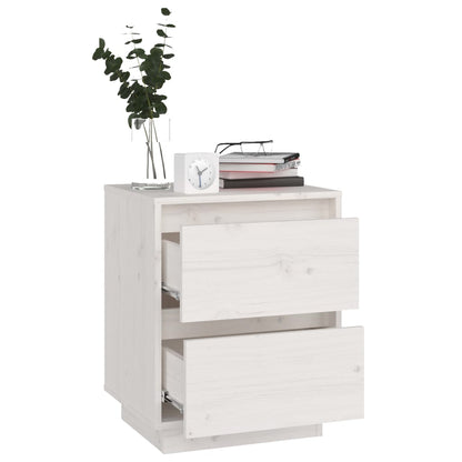 Nattbord Sengbord Hvit 40x35x50 heltre furu