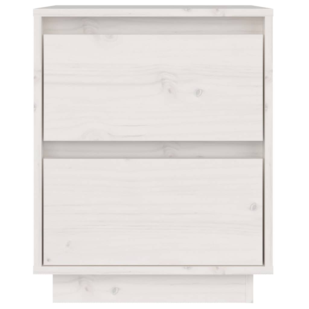 Nattbord Sengbord Hvit 40x35x50 heltre furu