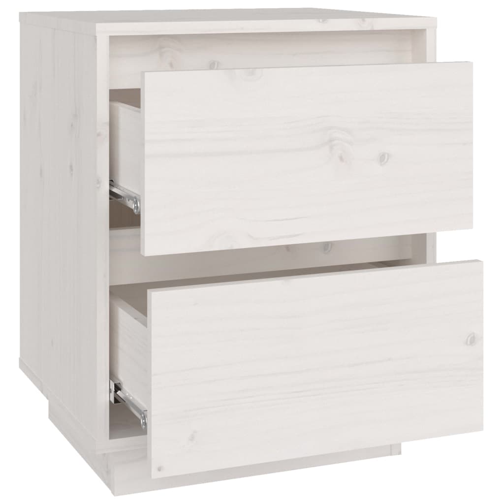 Nattbord Sengbord Hvit 40x35x50 heltre furu