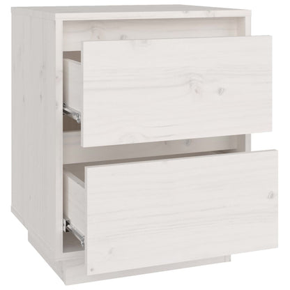 Nattbord Sengbord Hvit 40x35x50 heltre furu