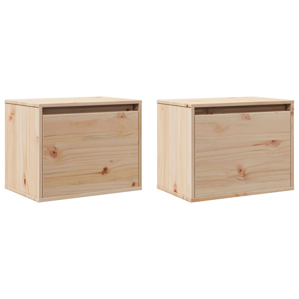 Veggskap 2 stk 45x30x35 cm heltre furu