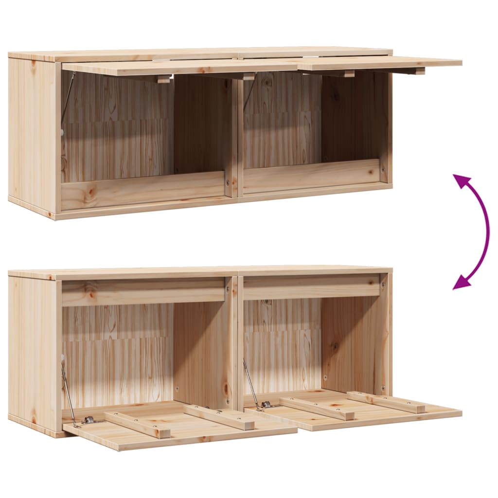 Veggskap 2 stk 45x30x35 cm heltre furu