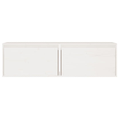 Veggskap Hvit 2 stk 60x30x35 cm heltre furu