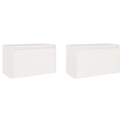 Veggskap Hvit 2 stk 60x30x35 cm heltre furu