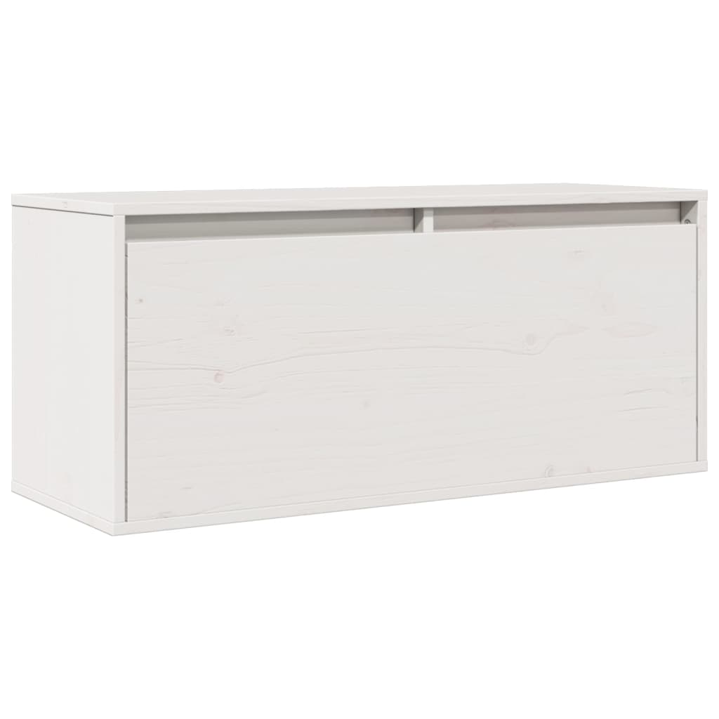 Veggskap hvit 80x30x35 cm heltre furu