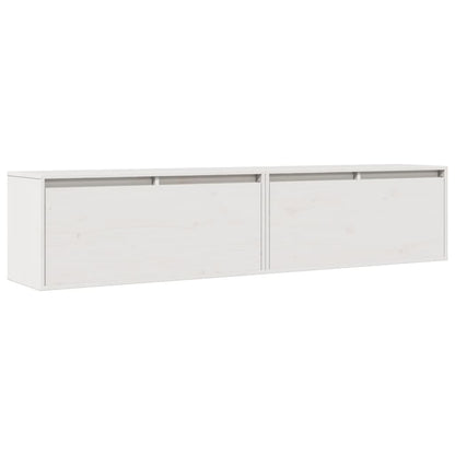 Veggskap Hvit 2 stk 80x30x35 cm heltre furu