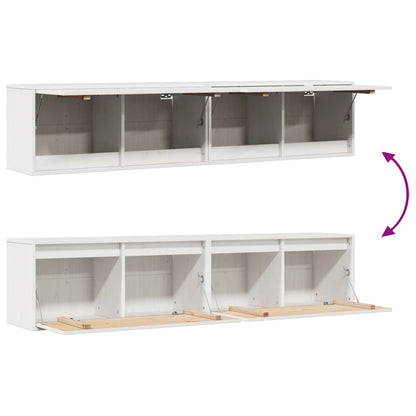 Veggskap Hvit 2 stk 80x30x35 cm heltre furu
