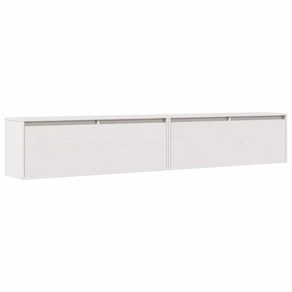 Veggskap Hvit 2 stk 100x30x35 cm heltre furu