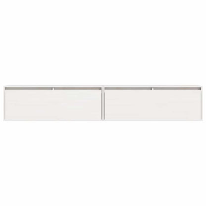 Veggskap Hvit 2 stk 100x30x35 cm heltre furu