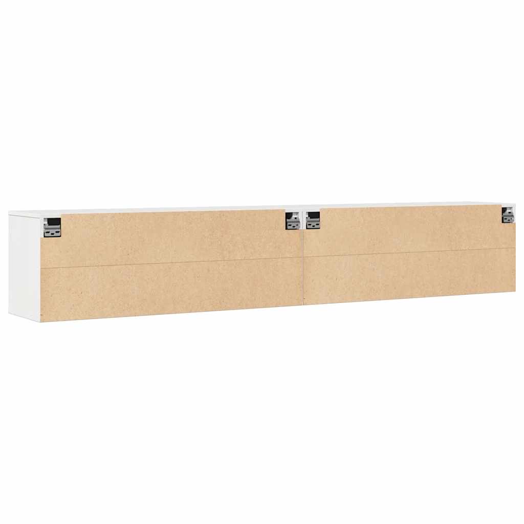 Veggskap 2 stk hvit 100x30x35 cm heltre furu