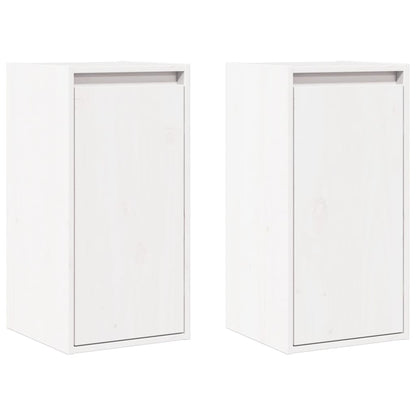 Veggskap Hvit 2 stk 30x30x60 cm heltre furu