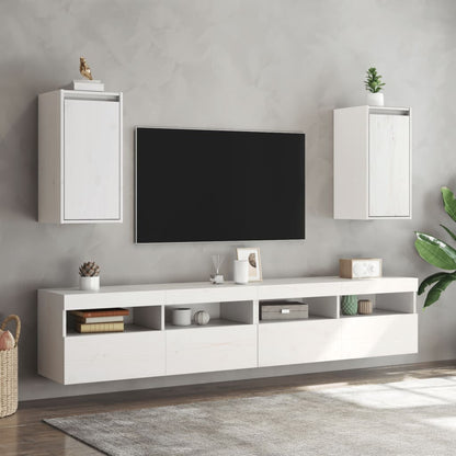 Veggskap Hvit 2 stk 30x30x60 cm heltre furu