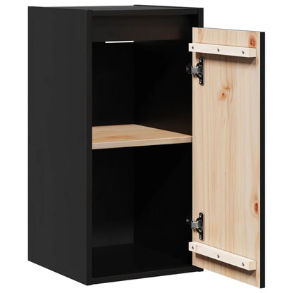 Veggskap Svart 2 stk 30x30x60 cm heltre furu