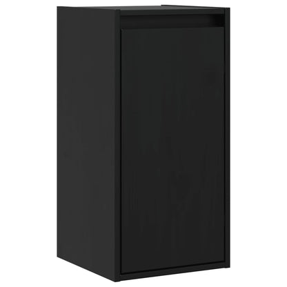 Veggskap Svart 2 stk 30x30x60 cm heltre furu