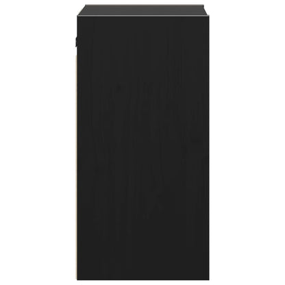 Veggskap Svart 2 stk 30x30x60 cm heltre furu