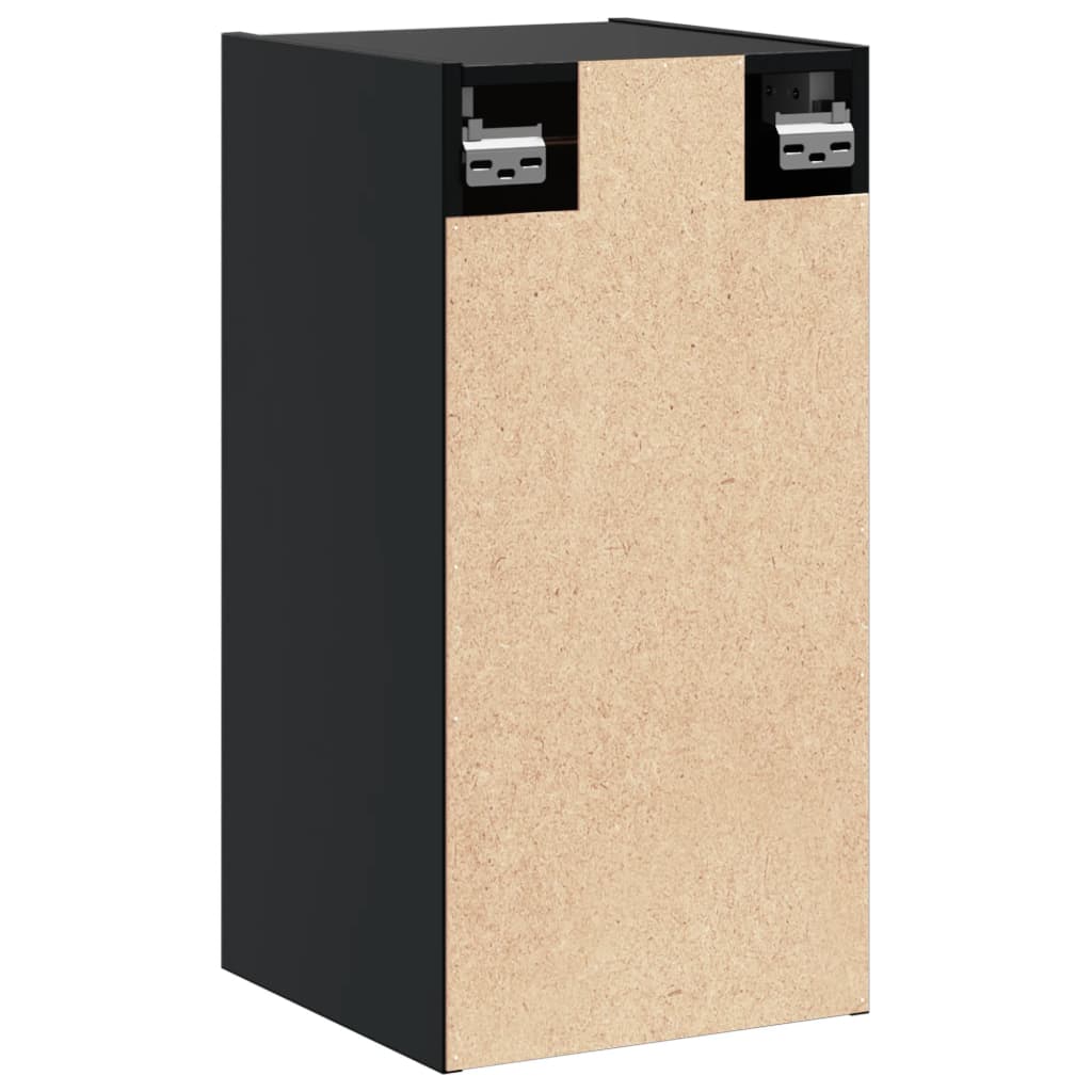 Veggskap 2 stk svart 30x30x60 cm heltre furu